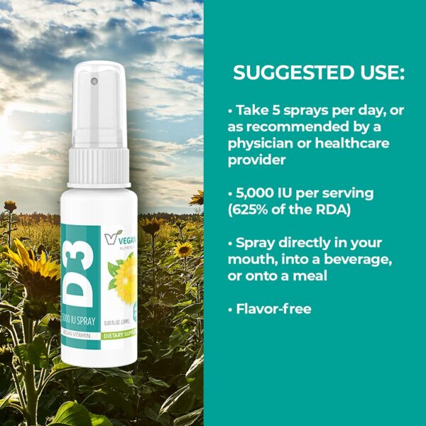 Suplemento en spray Vegan Life Nutrition vitamina D3 absorbible