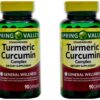 Suplemento Spring Valley cúrcuma curcumina en cápsulas para salud general