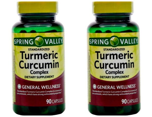 Suplemento Spring Valley cúrcuma curcumina en cápsulas para salud general