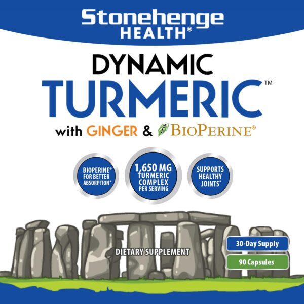 Suplemento Stonehenge Health Dynamic Turmeric apoyo articulaciones natural