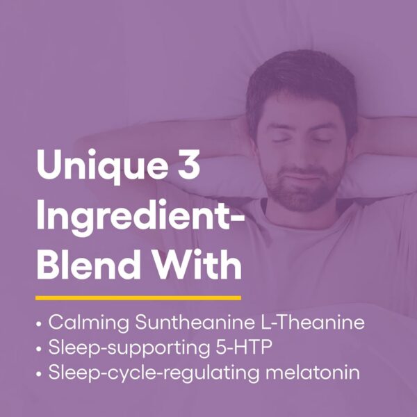 Suplemento sueño con melatonina, L-teanina y 5-HTP