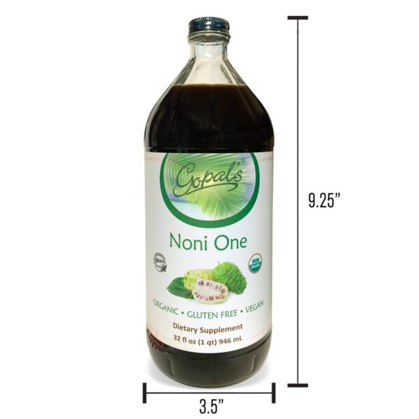 Suplemento superfruta vegano jugo de Noni Gopal's Healthfoods