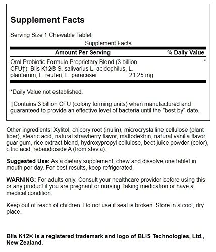 Suplemento Swanson masticable probiótico sabor fresa