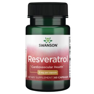Suplemento Swanson Resveratrol 5 mg 60 cápsulas antioxidante natural