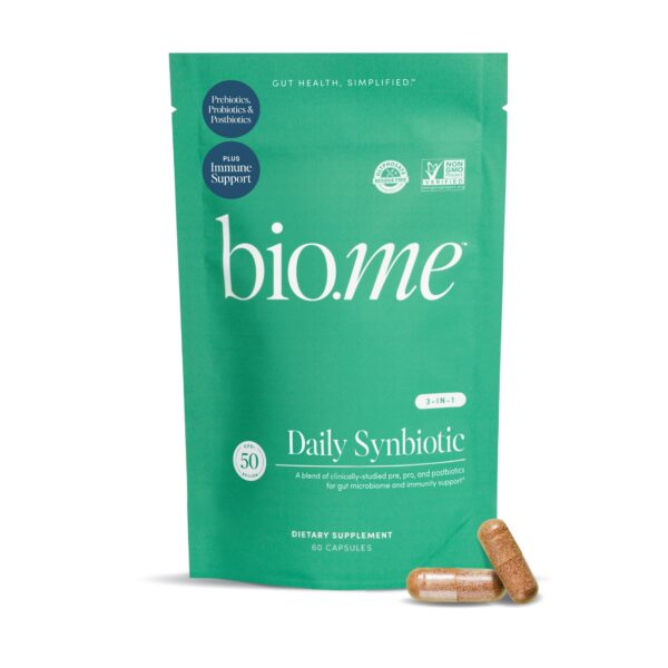 Version 1.0.0 Suplemento Synbiotic prebióticos y probióticos frasco 60 cápsulas