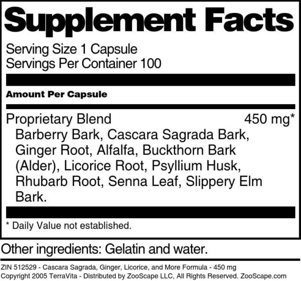 Suplemento TerraVita fórmula Cascara Sagrada caja