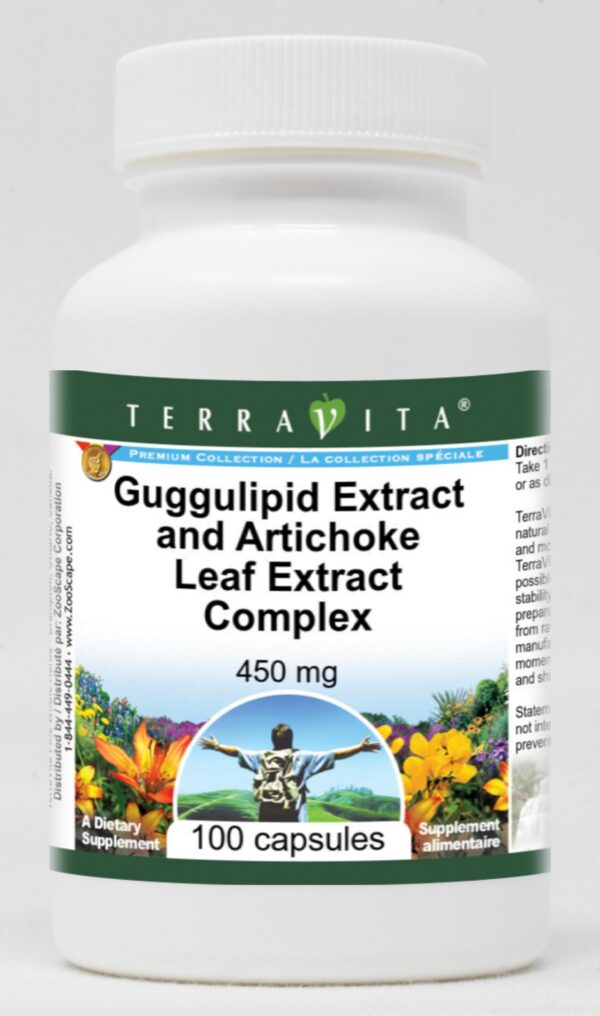 frontal suplemento Terravita Guggulipid 450mg 100 cápsulas