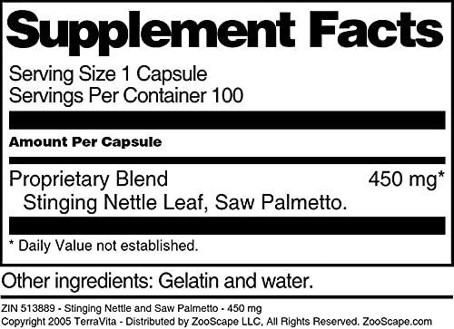 Suplemento TerraVita Ortiga y Serenoa Repens 100 cápsulas