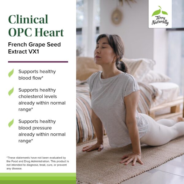 Suplemento Terry Naturally OPC extracto de semilla de uva para corazón