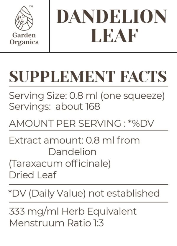 Suplemento tintura diente de león sin aditivos colorantes