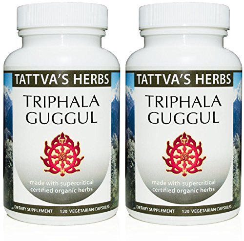 Suplemento Triphala Guggul Ayurveda para salud digestiva 240 cápsulas