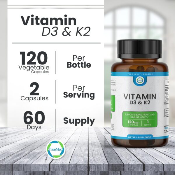 Suplemento Truemed vitamina D3 K2 vista lateral