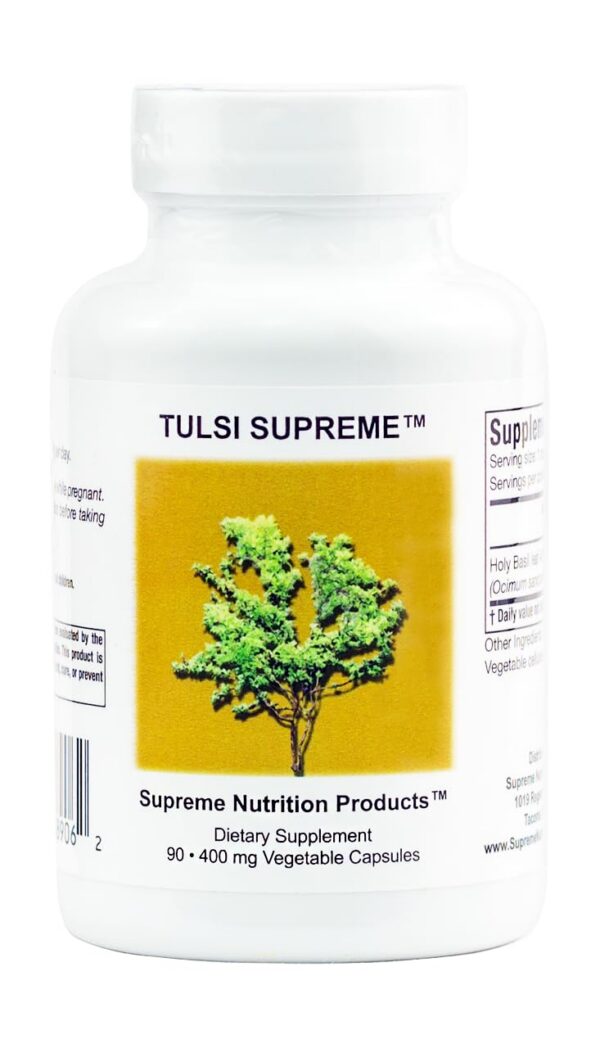 Suplemento Tulsi Albahaca Sagrada Supreme Nutrition 90 cápsulas