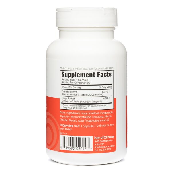 Suplemento TurmerZing con 95% curcuminoides y 5% gingeroles