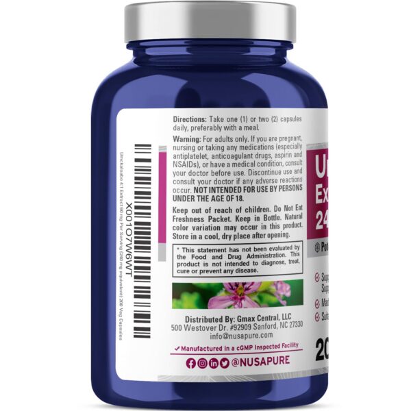 Suplemento Umckaloabo 240 mg extracto natural NusaPure