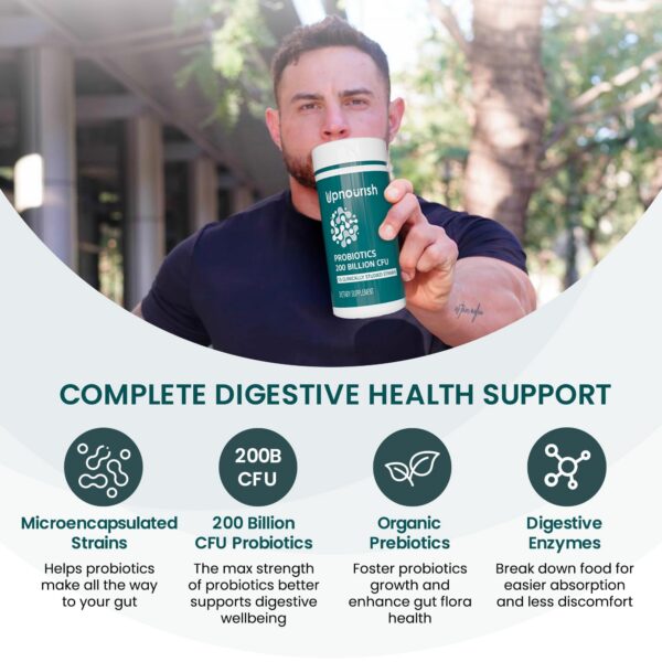 Version 1.0.0 Suplemento UpNourish con 15 cepas clínicamente estudiadas para digestión