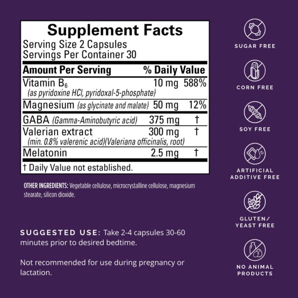 Suplemento con valeriana y GABA para dormir mejor BrainMD