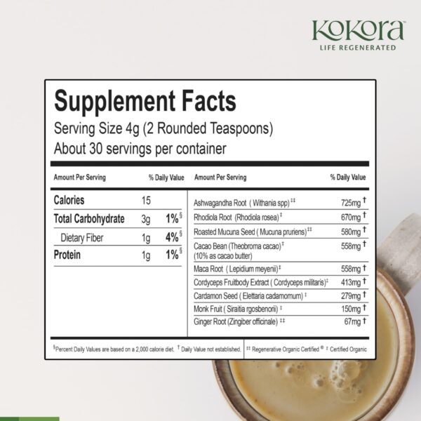 Version 1.0.0 Suplemento vegano ashwagandha con rhodiola maca cordyceps