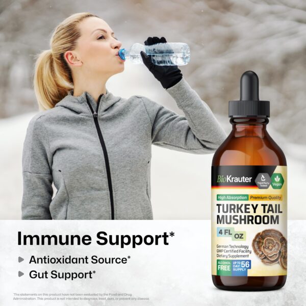 Suplemento vegano Bio Krauter de Turkey Tail sin alcohol ni azúcar