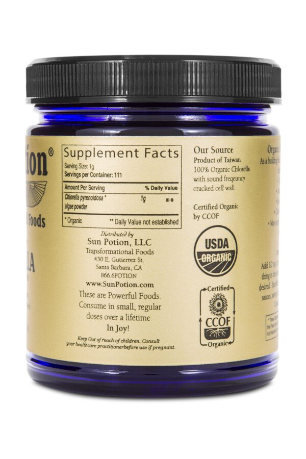 Suplemento vegano chlorella fuente de proteína y vitaminas