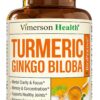 Suplemento Vegano de Cúrcuma con Ginkgo Biloba y Pimienta Negra Vimerson Health