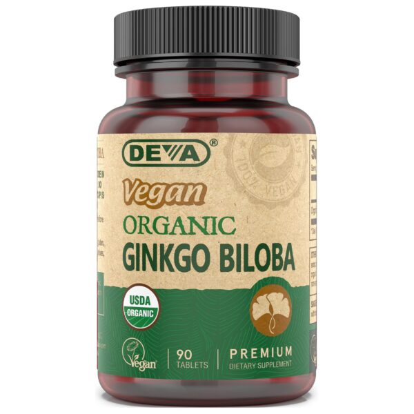 Version 1.0.0 Suplemento vegano Ginkgo Biloba DEVA frasco 90 tabletas
