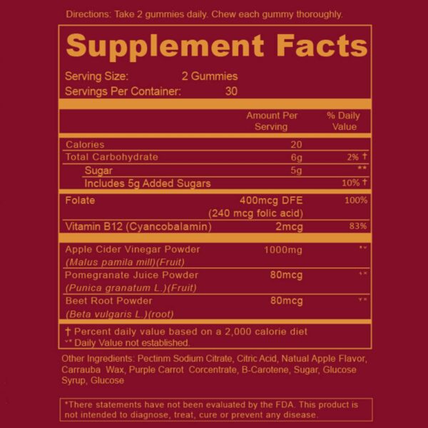 Suplemento vegano gomitas de vinagre de manzana WEEM