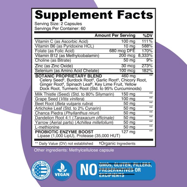 Suplemento vegano limpieza de hígado Naticura 120 cápsulas