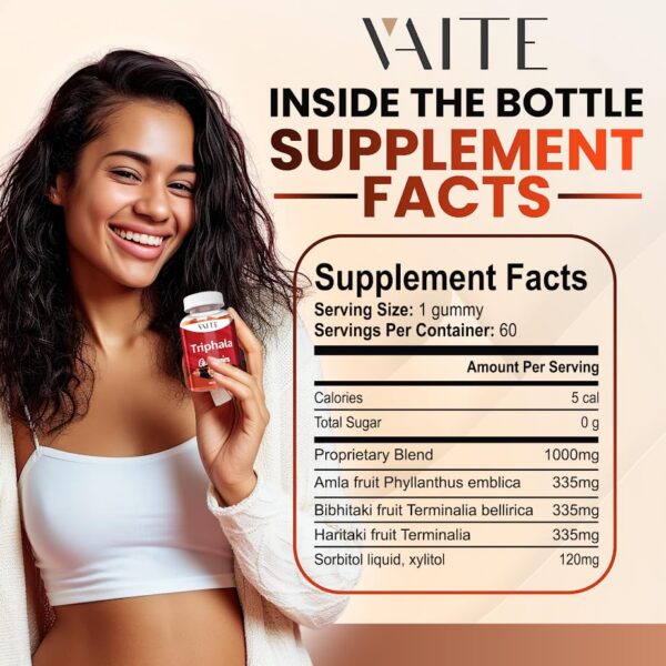 Suplemento vegano Triphala para limpieza de colon