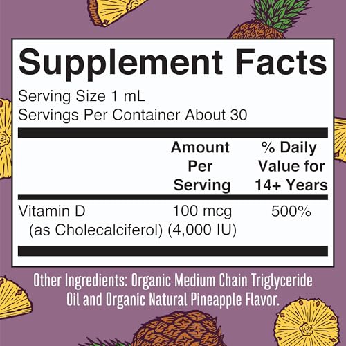Suplemento vegano megadosis vitamina D3 en gotas líquidas 4000 UI MaryRuth