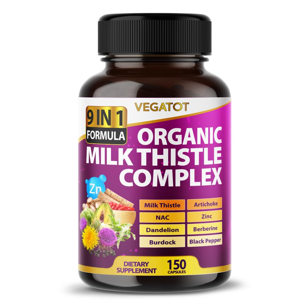 VEGATOT Organic 9-in-1 Milk Thistle Complex with Herbs and Minerals