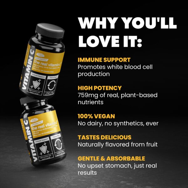 Suplemento vegetal vitamina c real alta absorción 60 tabletas