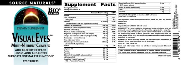 Suplemento Visual Eyes Source Naturals antioxidantes y hierbas