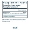 Suplemento Vital Nutrients Rhodiola en cápsulas sin gluten ni GMO