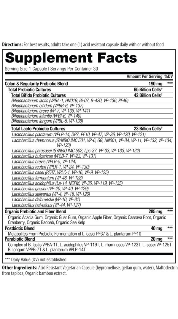 Suplemento Vital Pro Naturals alta potencia para regularidad digestiva