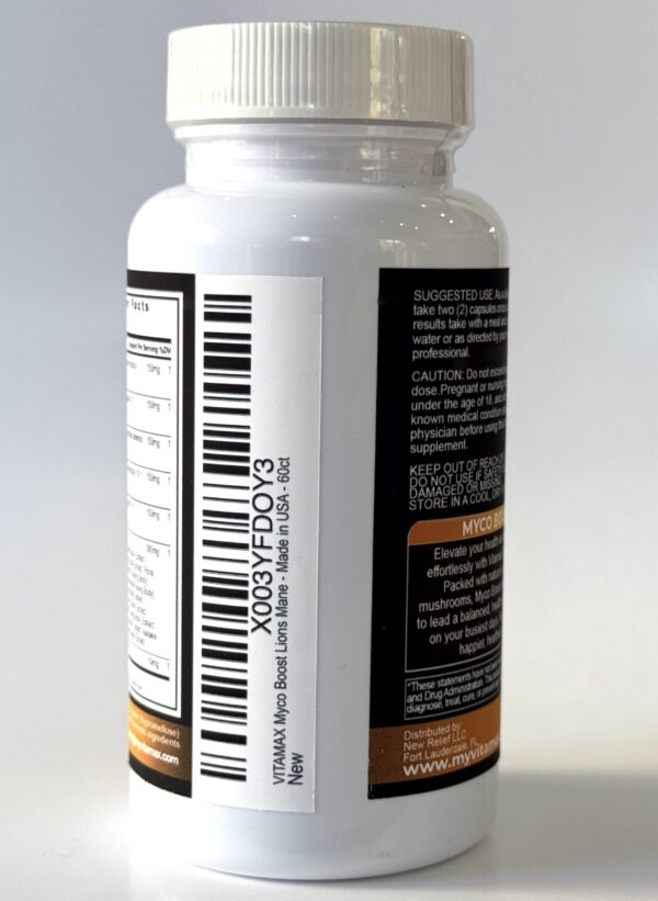 Suplemento Vitamax con Lions Mane y Reishi para enfoque