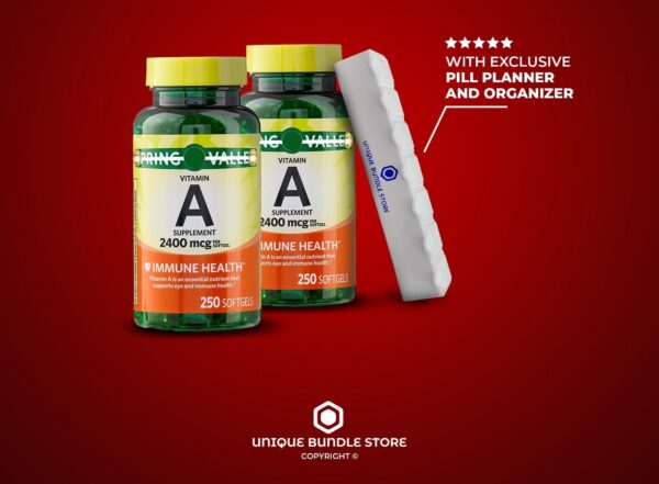 Suplemento de Vitamina A en cápsulas blandas con organizador