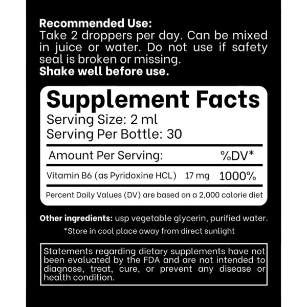 Suplemento vitamina B6 líquido apoyo sistema nervioso