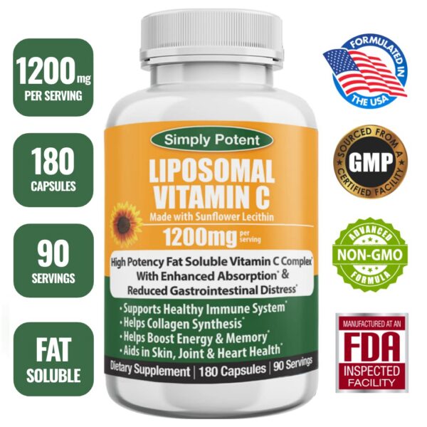 Suplemento vitamina C liposomal para sistema inmune y corazón