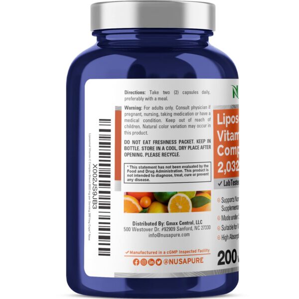 Suplemento natural vitamina C liposomal alta absorción NusaPure
