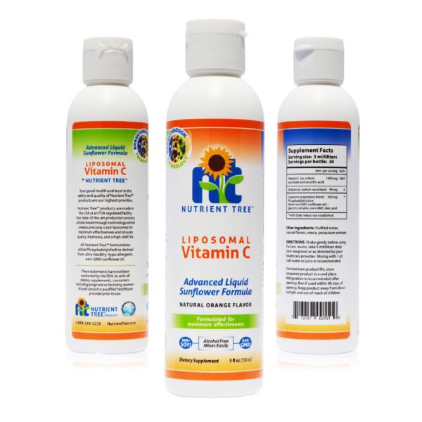 Suplemento de vitamina c liposomal sin soja y no genéticamente modificado