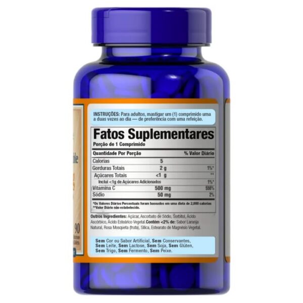 Suplemento vitamina C masticable Puritan's Pride apoyo inmunológico