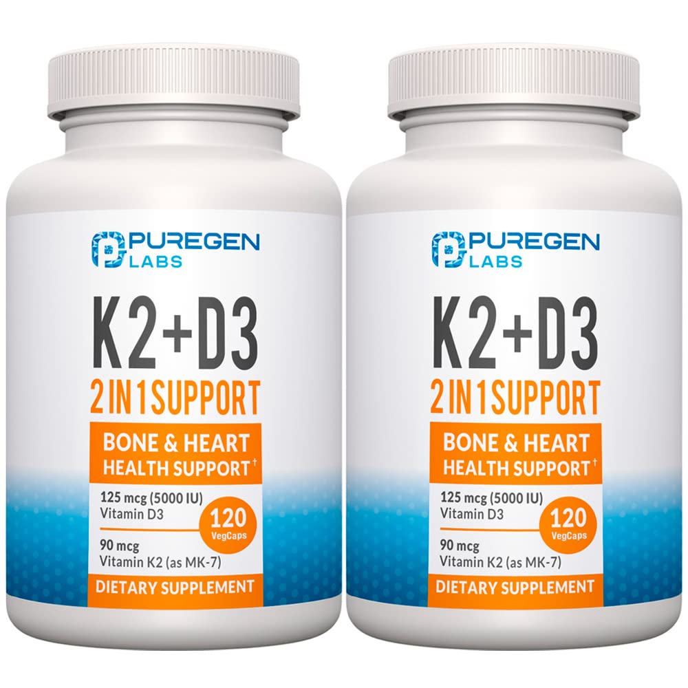 Puregen Labs Vitamin D3, 5000 IU & K2 MK7