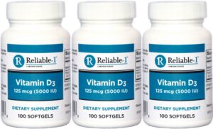 Suplemento vitamina d3 5000 ui softgels Reliable 1