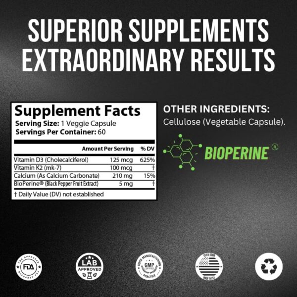 Suplemento vitamina d3 k2 para salud ósea e inmune 4d nutrition