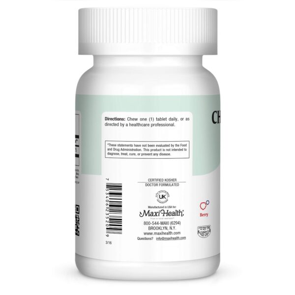 Suplemento vitamina d3 masticable libre de gluten y kosher