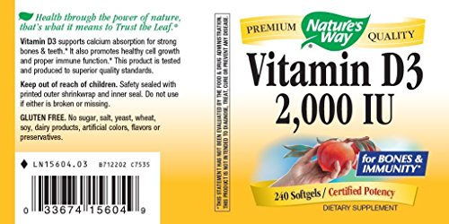 Suplemento vitamina D3 Nature's Way 2000 IU softgels