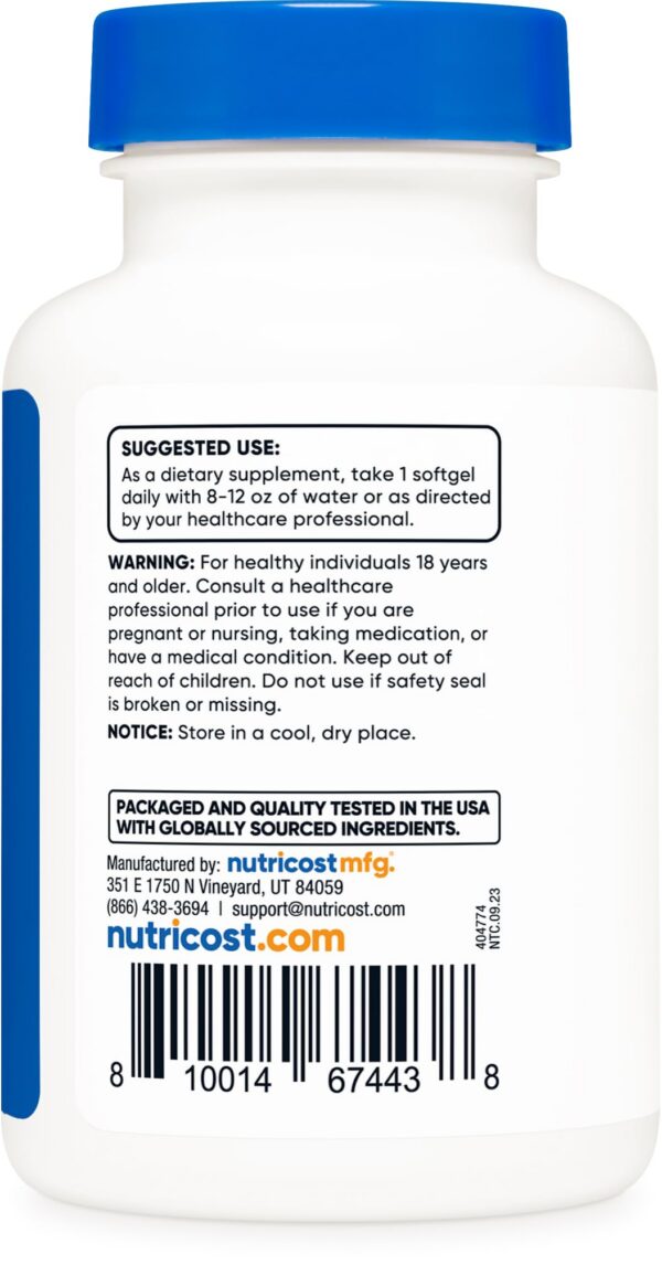 Suplemento de vitamina D3 Nutricost 2000 IU 240 capsulas