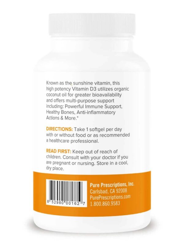 Suplemento vitamina D3 Pure Prescriptions 120 cápsulas blandas