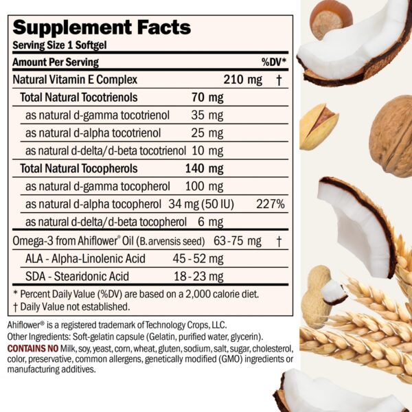 Envase de cápsulas tocotrienoles vitamina E Andrew Lessman